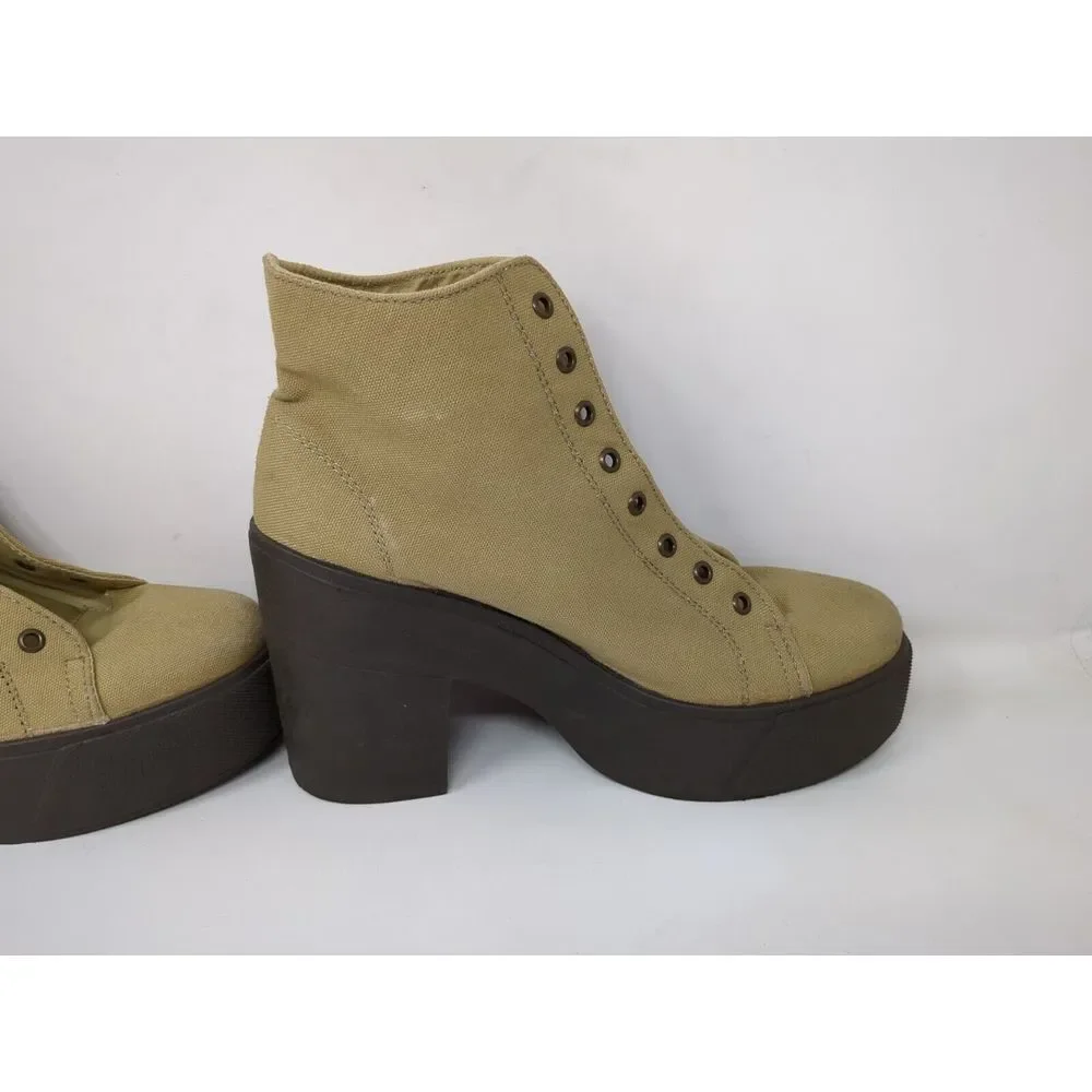 Vintage Bakers‎ Y2K Chunky Platform Heel Boots Shoes Canvas Women's Size 9 Italy